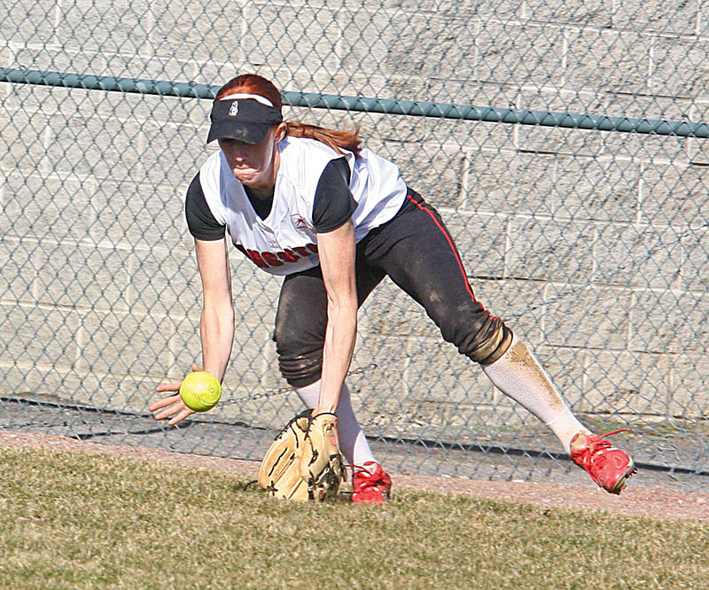 YSU SOFTBALL - Autumn Grove fields a ball Thursday afternoon in Canfield.