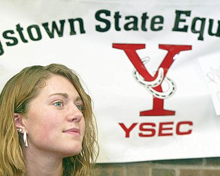 Monica McKnight, a YSU student and member of the YSU Equestrian Club was on hand for the Mahoning County Horsemen's Symposium Saturday at MCTC in Canfield.