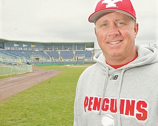 YSU baseball coach Rich Pasquale held practice at Eastwood Field on Monday. The Penguins play host to UIC there this weekend.