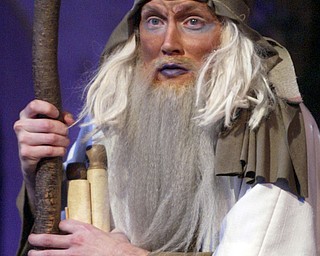 William D. Lewis|The Vindicator Jim Courim of Niles portrays John the Revalator during Passion Play at Highway Tabernacle in Austintown. He served as a narrator for the production.