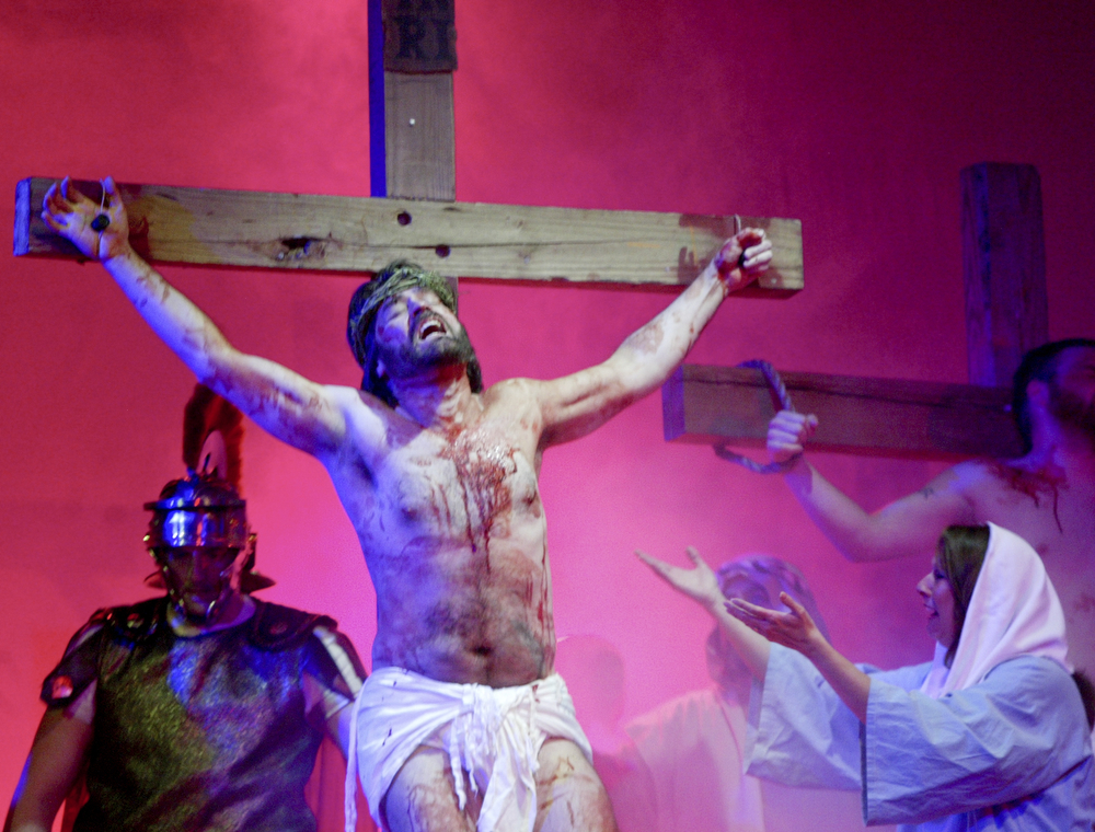 William D. Lewis|The Vindicator Jesus, portrayed by Bob Little of McDonald  during Passion Play at Highway Tabernacle in Austintown.