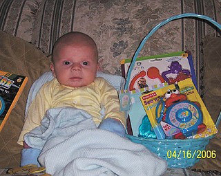 This is Noah Joseph Rossi on his first Easter. He is the grandson of Joe and Karen Furlong of Austintown. .