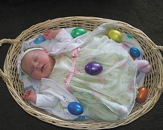 This is a first Easter picture of Madalyn Dunn, daughter of Candace and Russ Dunn of Austintown..