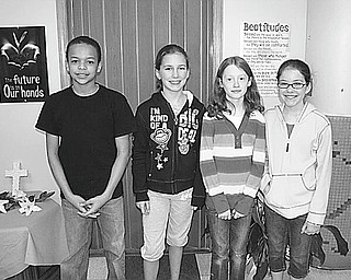The Vindicator:
 A dress-down day took place recently at St. Patrick School in Hubbard as a fundraiser for the March of Dimes-March for Babies 2010. Sporting the casual wear they chose to show they care are fifth-grade students, from left, Chris Anderson, Lea Munnel, Katie Fugundas and Marie Bond. The school raised more than $100 for the cause during the day.