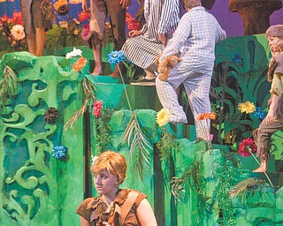 Sarah Turner, who portrays the title character in the Boardman High School production of “Peter Pan,” rehearses a scene for the show that runs Friday through Sunday in the Boardman Performing Arts Center.