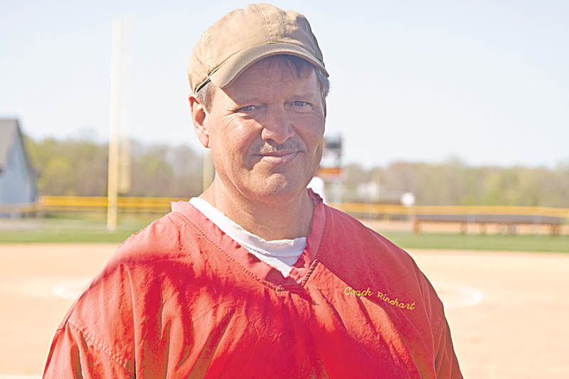 Mooney softball coach Mark Rinehart has 301 wins after Monday’s 12-2 victory over Warren JFK at the Fields of Dreams.