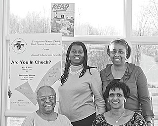 Members of the Youngstown Warren (Ohio) Black Nurses Association who are serving on the organization’s scholarship committee are, standing from left, Lynn Veal, president, and Brenda Averhart, scholarship chairwoman, and, seated from left, Ester McCain and Cynthia McWilson, media representatives.