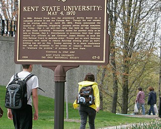 Historical marker on KSU campus.