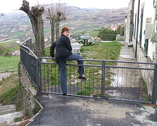While vacationing in Agnone, Italy, Renee Bodden of Canfield had stopped with her family at the church where her ancestors had donated the altar years ago. When they found the church locked up for the season, she hopped the fence and tried every door, but with no luck. Fortunately, they found a priest in town later that week who had the keys. That's determination!