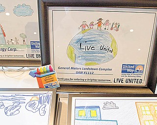 Geoffrey Hauschild|The Vindicator.Awards hand drawn by children who have personally benefitted from the services of the United way and their partners during an awards ceremony for the United Way on Tuesday evening.