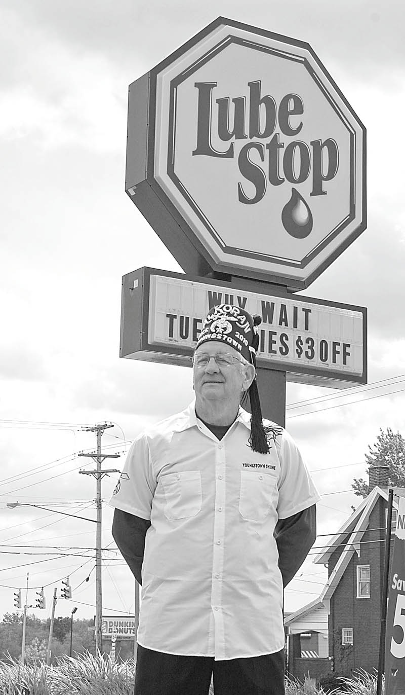 The Shriners Club of Youngstown is partnering with a local discount deals program to raise funds for the organization. The fundraiser will feature RingGO Deals discount cards, which provide discounts on a wide variety of items. RingGO Deal will donate 50 percent of each sale to the Shriners. Above, Sam McKinney, president of the local club, stands in front of a sign for The Lube Stop, a participant in the program. For more information contact McKinney at 330-332-9810 or Amy Murry at 330-719-2003.