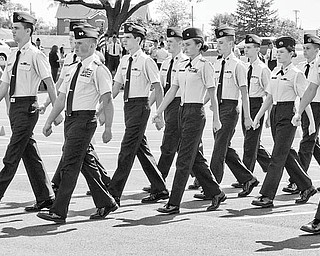 Members of the Youngstown ARS Composite Squadron’s 051 Drill Team practice their drills. The team won the Great Lakes Region Cadet Competition recently, having swept all seven events, and will face teams from around the U.S. in the National Cadet Competition from June 23-28 in Oregon. The cadets are based at the Youngstown Air Reserve Station in Vienna.
