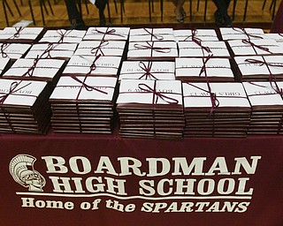 ROBERT K. YOSAY | THE VINDICATOR..Close to 400 students graduated as diplomas waited for passing out at Boardman High Schools Graduation 2010 held at the school -30