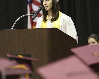 ROBERT K. YOSAY | THE VINDICATOR..Kaitlin Turk, president Student Council speaks to the graduation class at Boardman High Schools Graduation 2010 held at the school -30