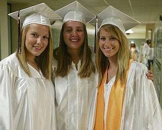 ROBERT K. YOSAY | THE VINDICATOR..Last time together Erin Schafer -Heather McSuley and Kim Maravola --at Boardman High Schools Graduation 2010 held at the school -30