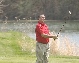 ROBERT K. YOSAY | THE VINDICATOR..Reserve Run course in Poland - Dick Logan ( blue ) Dan Polen ( red and Terry Shell ( stripes ) -30-