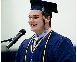 ROBERT K. YOSAY | THE VINDICATOR...Domimnic Donofrio - class president - at Lowellville High School gym - the glass of 2010 - graduated Sunday afternoon-30