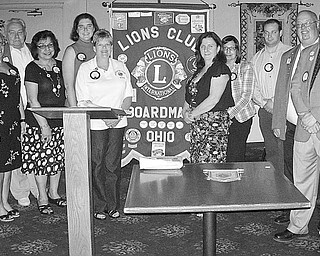 The Saxon Club in Youngstown was the setting on June 10 for a ceremony at which Boardman Lions Club installed a slate of officers for the 2010-2011 season. Accepting the responsibility of various offices were, from left, Laura Hancock, membership; Bud Jenkins, Fran Sarkis and Jaclyn Rausch, directors; Betsy Koch, secretary; Mary Shobel, president King Lion; Barb Acerra, treasurer; Bill Nichols, first vice president; Jeff Snyder, governor-elect; and Bill Rausch, tail twister. Also seated but not pictured was Terry Shears, second vice president.
