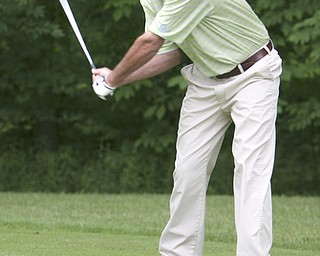 ROBERT K. YOSAY | THE VINDICATOR...Salem Hills GC- Hole #4 Light green Shirt is Ben Broderick- Yellow Shirt Tan shorts Chad Hanysh and Yellow Shirt and Dark Shors is John Clacko -30--