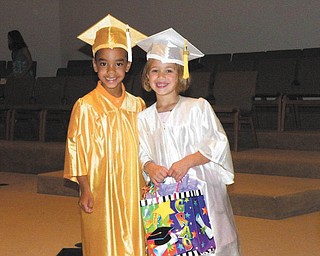 Zenin Walkowiec, 6, of Boardman and Maria Slaton, 5, of Austintown graduated from For Kids Sake Preschool.
