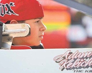 Geoffrey Hauschild|The Vindicator.5.2.2009.Adam Kekich sits in his limited sprint car.