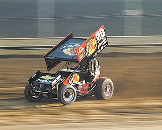 Geoffrey Hauschild|The Vindicator.Tony Stewart at Sharon Motor Speedway on Wednesday evening.