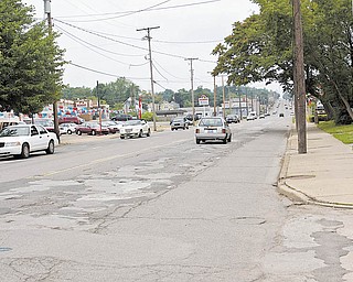 Shelly and Sands of Twinsburg is the contractor for an Ohio Department of Transportation District 4 project to resurface Mahoning Avenue between Meridian Road and Interstate 680. The work begins Monday and is expected to be completed in September. The photograph was taken looking west from near the Interstate 680 entrance..