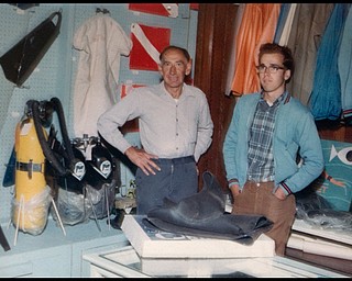 Geoffrey Hauschild.Bob Tyger (right) and his uncle and the store's founder Bill Tyger (left) around 1965 at B&B Diving in Hillsville PA, prior to the current location, a store existed on Glenwood Ave, primarily selling marine products.