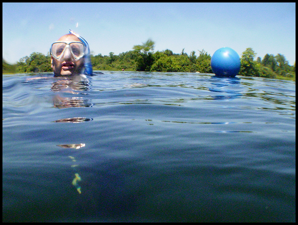 Geoffrey Hauschild|The VIndicator.Director of Training, Shawn Campbell, in Fox Quarry a lake created from an old limestone quarry B&B Diving in Hillsville PA.