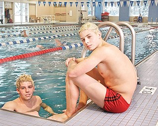 Canfield swimmers Garrett Trebilcock and his younger brother Gavin at Salem Community Center in January of 2009.