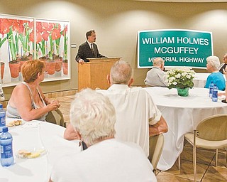 Richard Scarsella, president of the William Holmes McGuffey Historical Society, discussed the importance of honoring McGuffey, a Mahoning Valley native and pioneer in  education, decades after his death. A stretch of Interstate 680 was recently named the William Holmes McGuffey Memorial Highway, thanks to the historical society and state legislators.