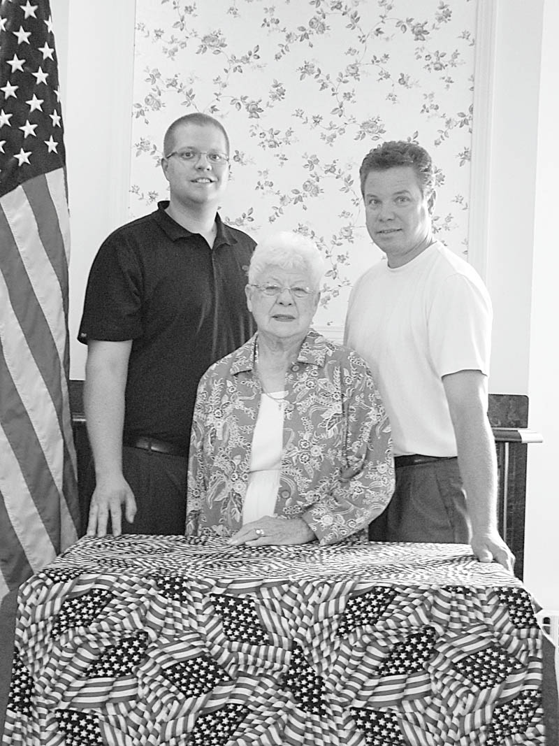 Donation will honor veterans: For the past few years the Hospice of the Valley’s Hospice House, 5190 Market St., Boardman, has provided comfort and dignity for patients who require end-of-life care. Stewart-Kyle Funeral Home, 407 W. Liberty St., Hubbard, has donated an American Flag quilt made by Diane Kyle to the Hospice House to honor each veteran who passes away at the Hospice House. Proudly displaying the quilt are Ben Kyle, Diane Kyle and David Kyle.