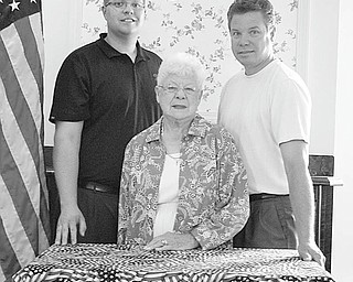 Donation will honor veterans: For the past few years the Hospice of the Valley’s Hospice House, 5190 Market St., Boardman, has provided comfort and dignity for patients who require end-of-life care. Stewart-Kyle Funeral Home, 407 W. Liberty St., Hubbard, has donated an American Flag quilt made by Diane Kyle to the Hospice House to honor each veteran who passes away at the Hospice House. Proudly displaying the quilt are Ben Kyle, Diane Kyle and David Kyle.