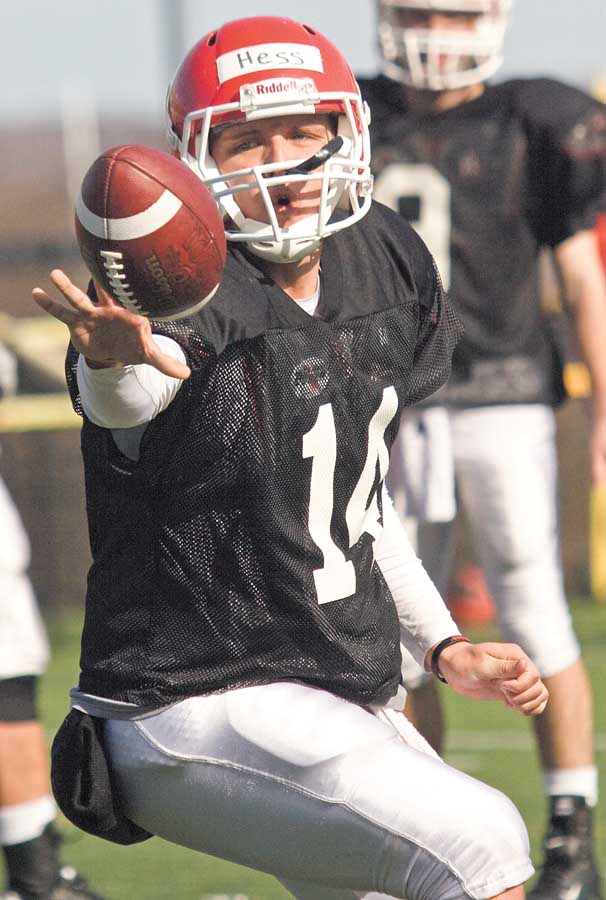 Prospective quarterback Kurt Hess (14) 
