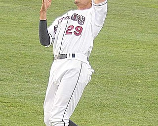Aaron Fields makes a catch Wednesday at Eastwood Field.