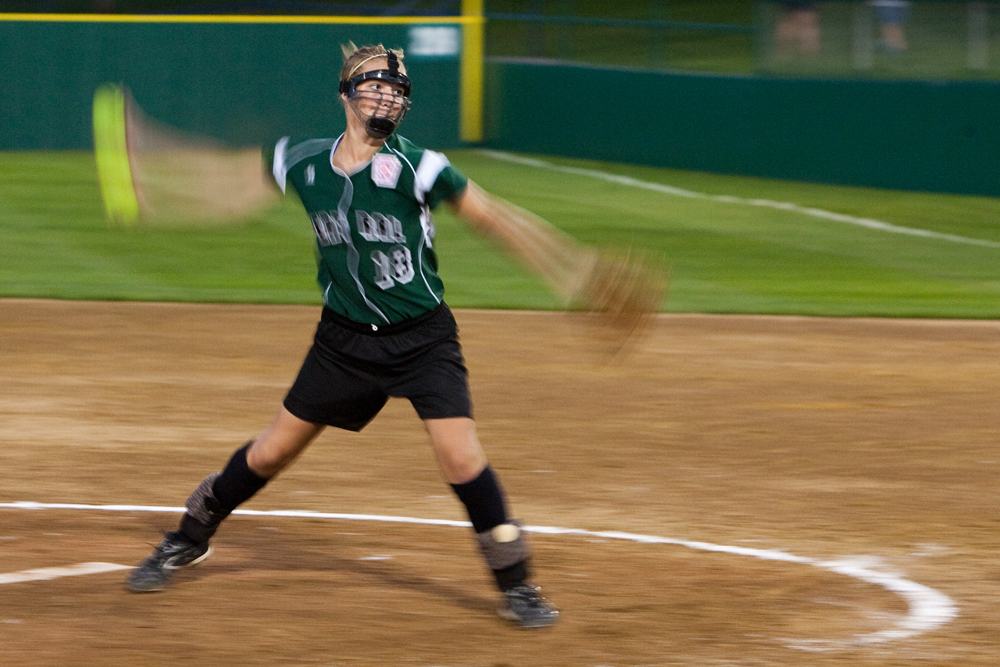 Aleah Hughes pitches some heat during the World Series of Little League Softball in Portland, Ore., July 13th, 2010. The team from Poland, OH went on to beat the team from Brenham, TX, 5-4.