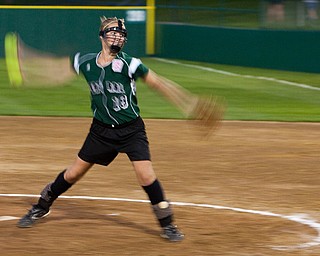 Aleah Hughes pitches some heat during the World Series of Little League Softball in Portland, Ore., July 13th, 2010. The team from Poland, OH went on to beat the team from Brenham, TX, 5-4.