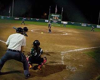 Ally Deamer threw consistent strikes during the later inning of the team's first game in the World Series of Little League Softball in Portland, Ore., July 13th, 2010. The team from Poland, OH went on to beat the team from Brenham, TX, 5-4.