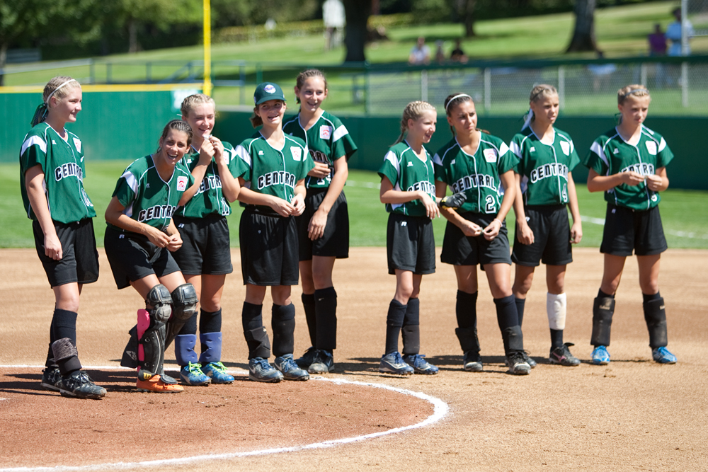 The girls from Ohio seemed relaxed and ready to chalk up another win before their game at the 2010 World Series of Little League Softball in Portland, Ore., August 15th, 2010. This game the team from Poland, Ohio face the team from Burbank Calif., Central was defeated by West, 0-1.