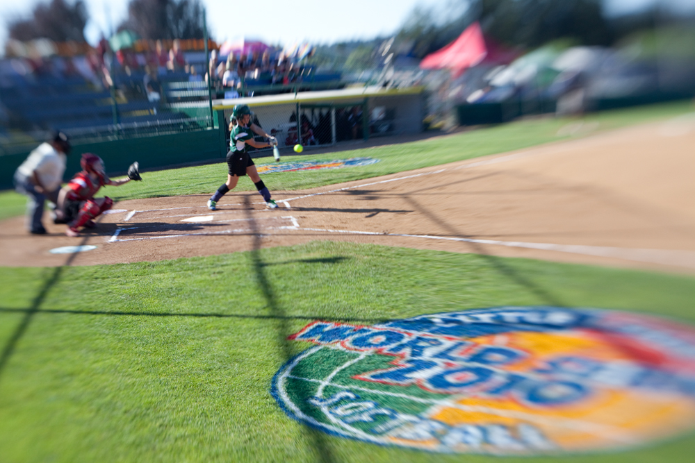 Special to the Vindicator: Chris Ryan
Ally Deemer gets a solid piece of the ball during the 2010 World Series of Little League Softball in Portland, Ore., August 16th, 2010. The team from Poland, Ohio beat the team from Canada, 7-1, and will advance to Semi-Final play.