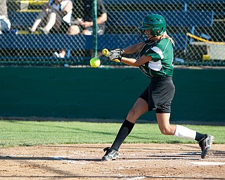 Special to the Vindicator: Chris Ryan
Abby Masluk with a solid ground hit to the infield during the 2010 World Series of Little League Softball in Portland, Ore., August 16th, 2010. The team from Poland, Ohio beat the team from Canada, 7-1, and will advance to Semi-Final play.