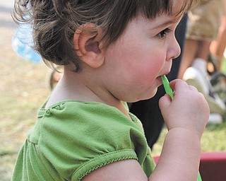Brienna Kollar, 1 1/2, of Hudson, Ohio, steals a sip of lemonade at the 2009 Canfield Fair. The photo was submitted by her grandmother, Elaine Kollar of Lowellville. .