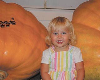 Payton Zwingler of Columbiana, daughter of Chad and Alyson Zwingler, enjoys the pumpkin display. The photo was taken in 2009.