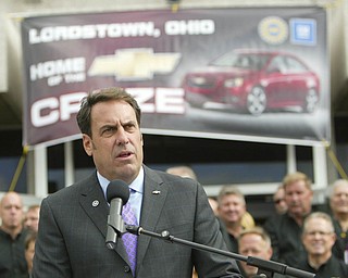 ROBERT K. YOSAY | THE VINDICATOR..Mark Reuss - GM Lordstown Kicked Off the Chevy Cruze today at the Lordstown Plant with the President of GM - Tim Ryan - The Boardman Band and a slew of elected officials -..-30-..