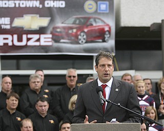 ROBERT K. YOSAY | THE VINDICATOR..Mark Reuss - GM Lordstown Kicked Off the Chevy Cruze today at the Lordstown Plant with the President of GM - Tim Ryan - The Boardman Band and a slew of elected officials -..-30-..