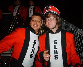 Alex Grantonic and Johnny Conder of the Springfield Local Marching Band are ready to go at the Lowellivlle-Springfield game.