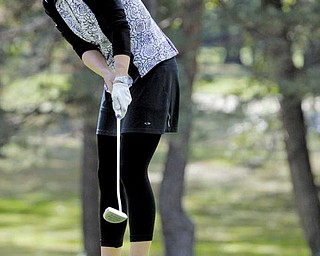 Alexandra Casi makes a putt at Greatest Golfer Tournament Saturday.