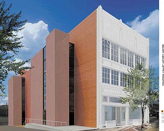 An artist’s rendering by Balog, Steines, Hendricks & Manchester Architects of Youngstown of the remodeled exterior of the 22,400-square-foot building. The fund-raising goal is $6 million.
