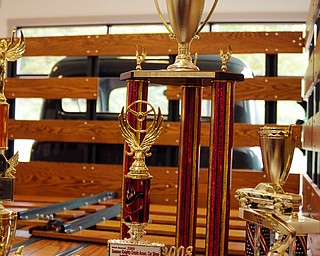 The Vindicator: Sara C. Tobias
A collection of trophies from various car shows in the back of a 1941 Ford F-4 Stake Truck.