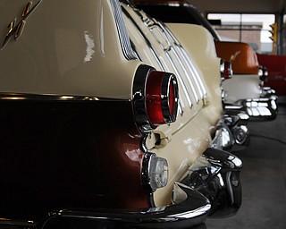 The Vindicator: Sara C. Tobias
The tails of a pair of 1955 Pontiac Safaris at the TP Tools Auto Museum in Canfield. The two-door, General Motors station wagons share similarities with another GM two-door wagon in the collection, the Chevy Nomad.